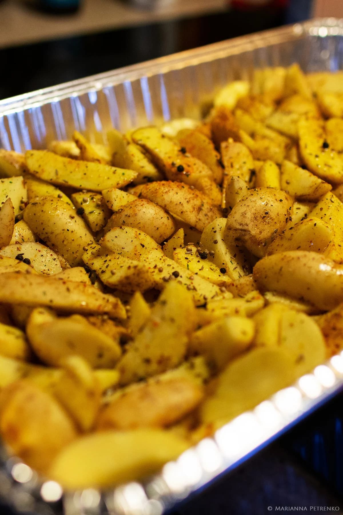 Seasoned roasted potato wedges for wedding catering at Moose Hollow Lodge in Pigeon Forge