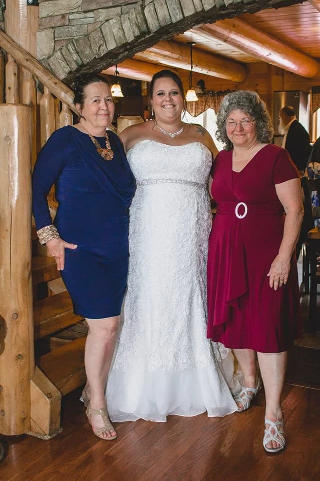 Moose Hollow Lodge wedding ceremony with Smoky Mountain backdrop